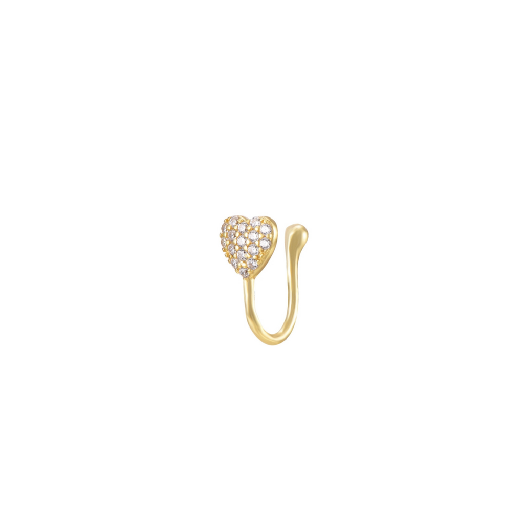 Zlatý ear cuff srdce