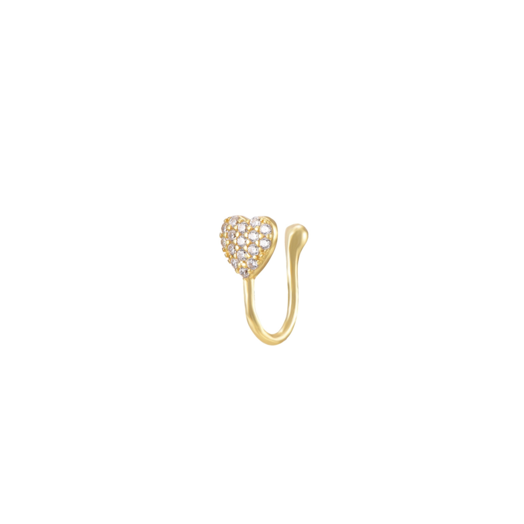 Zlatý ear cuff srdce