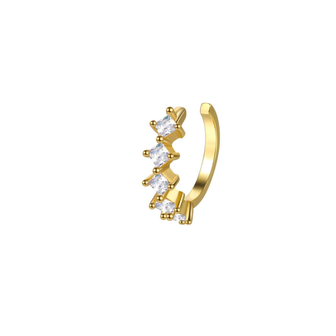 Zlatý ear cuff se zirkony