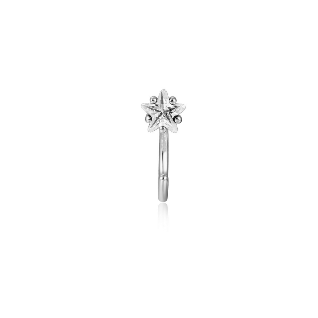 Stříbrný ear cuff se zirkony