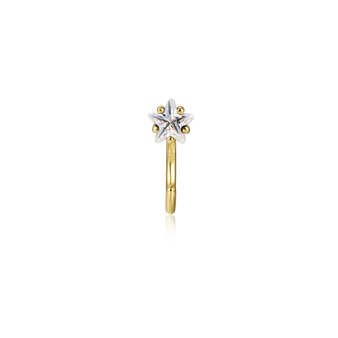 Zlatý ear cuff hvězda