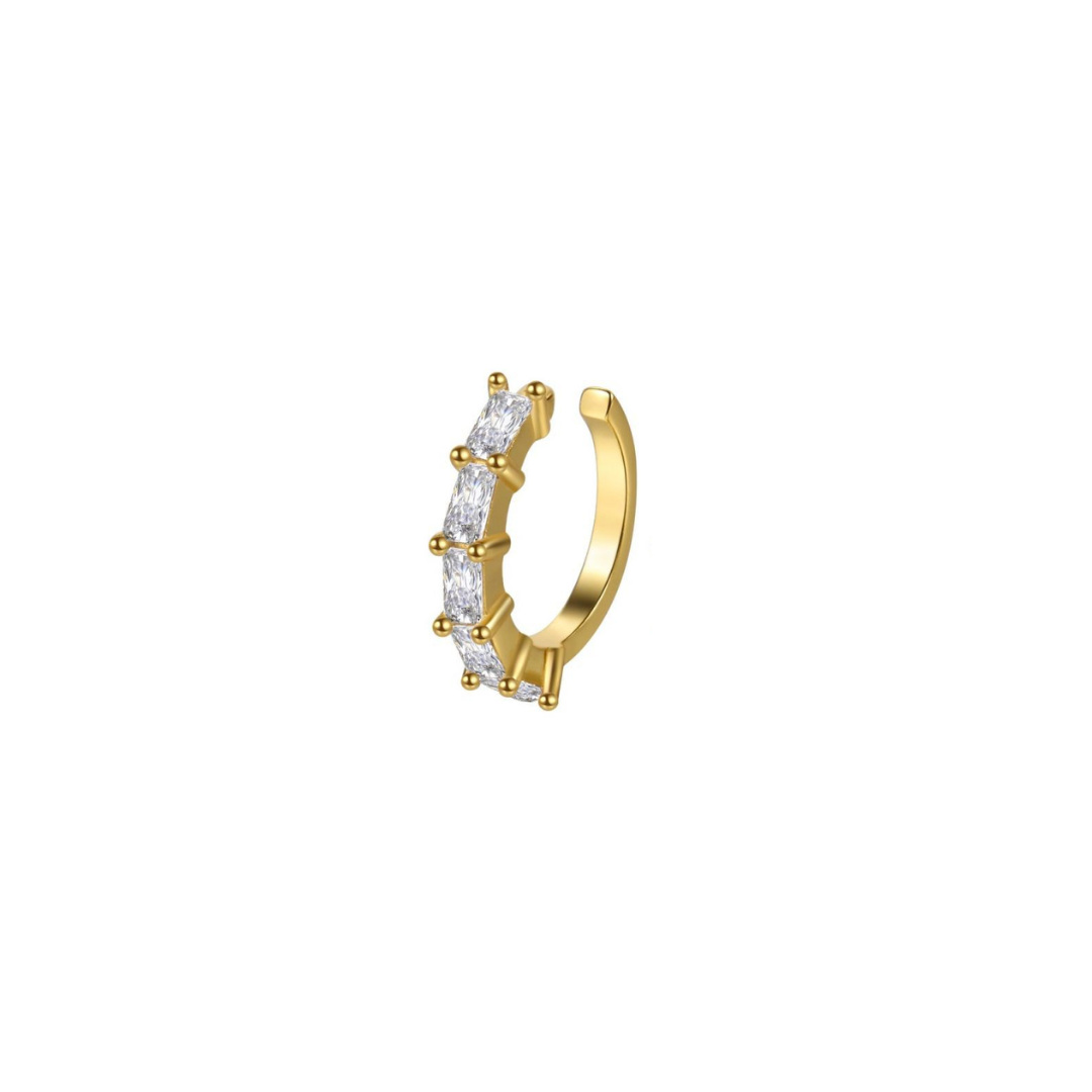 Zlatý ear cuff se zirkony