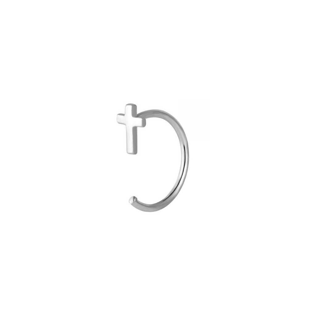 Stříbrný ear cuff kříž