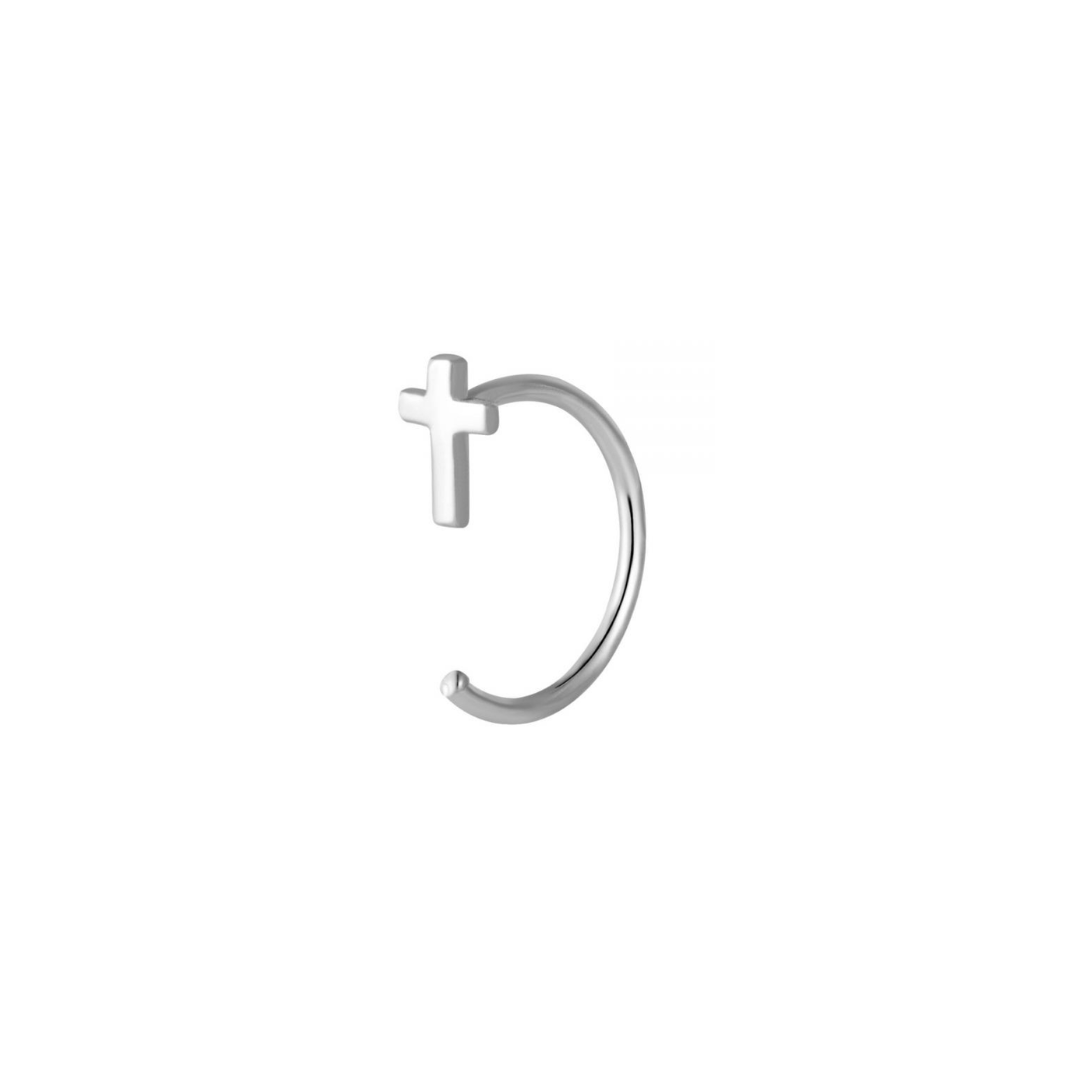 Stříbrný ear cuff kříž