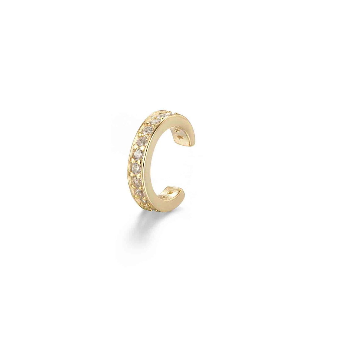 Zlatý ear cuff se zirkony