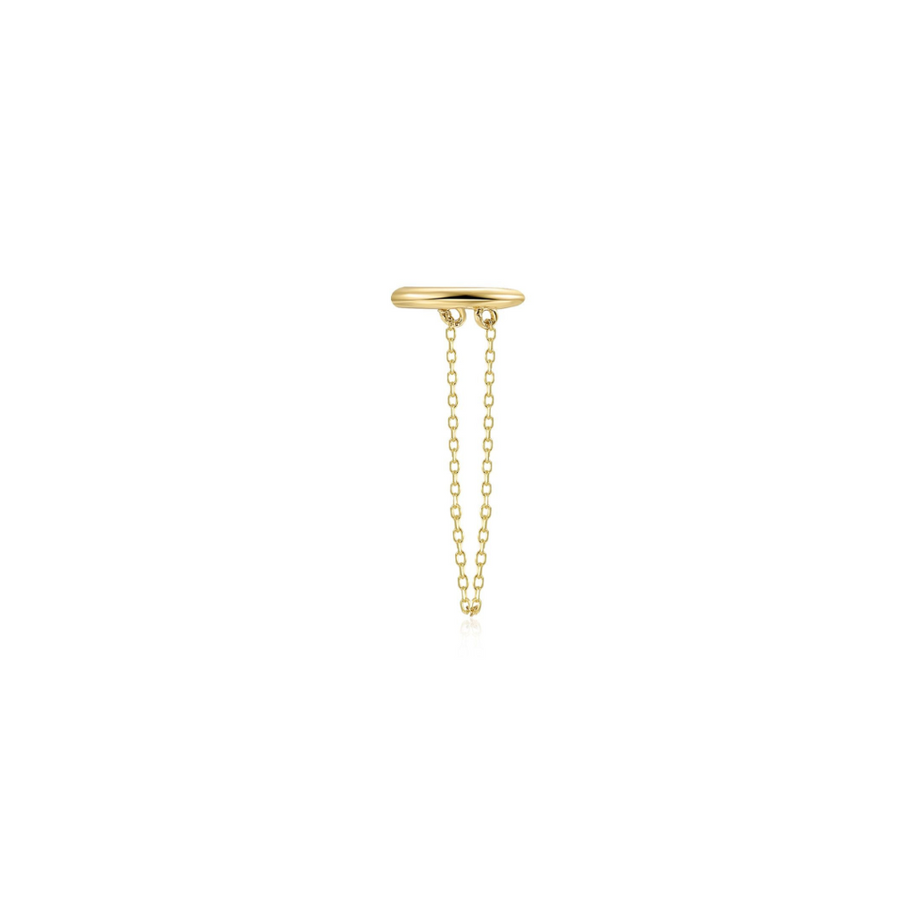 Zlatý ear cuff s řetízkem