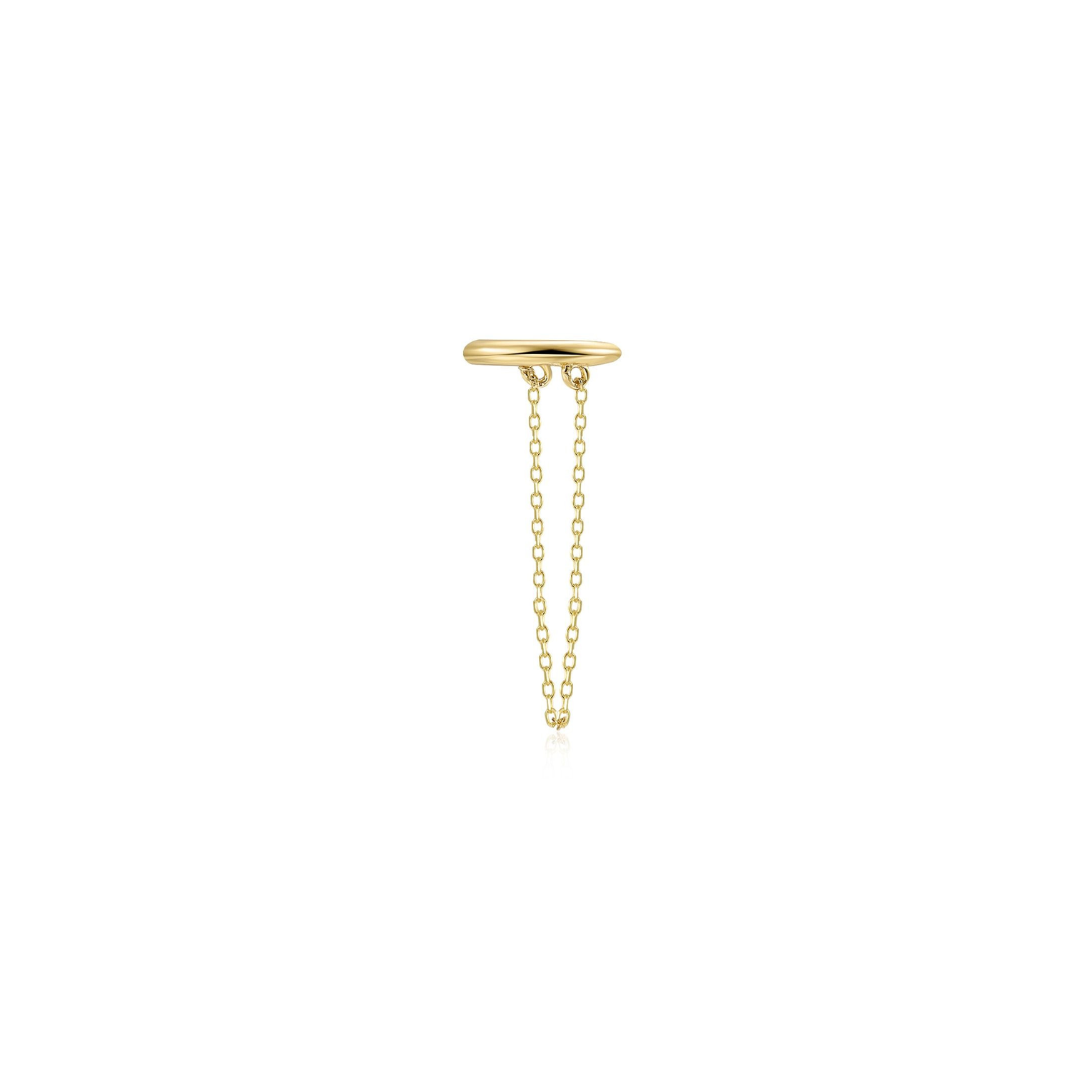 Zlatý ear cuff s řetízkem