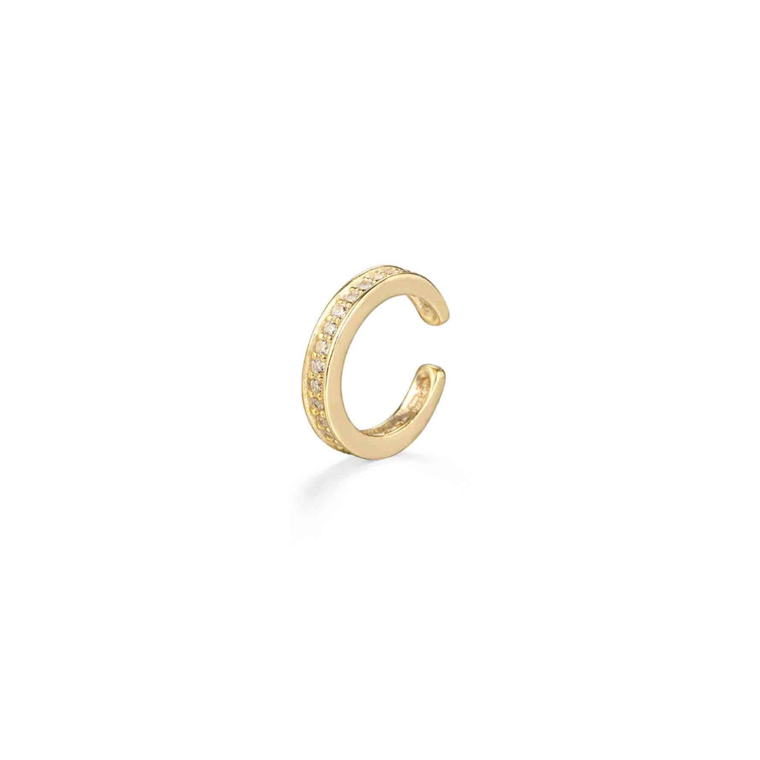 Zlatý ear cuff se zirkony