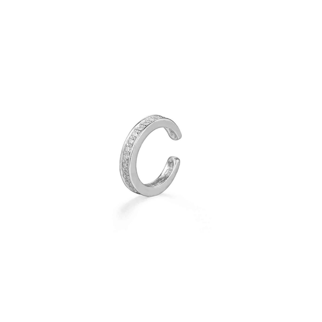 Stříbrný ear cuff se zirkony