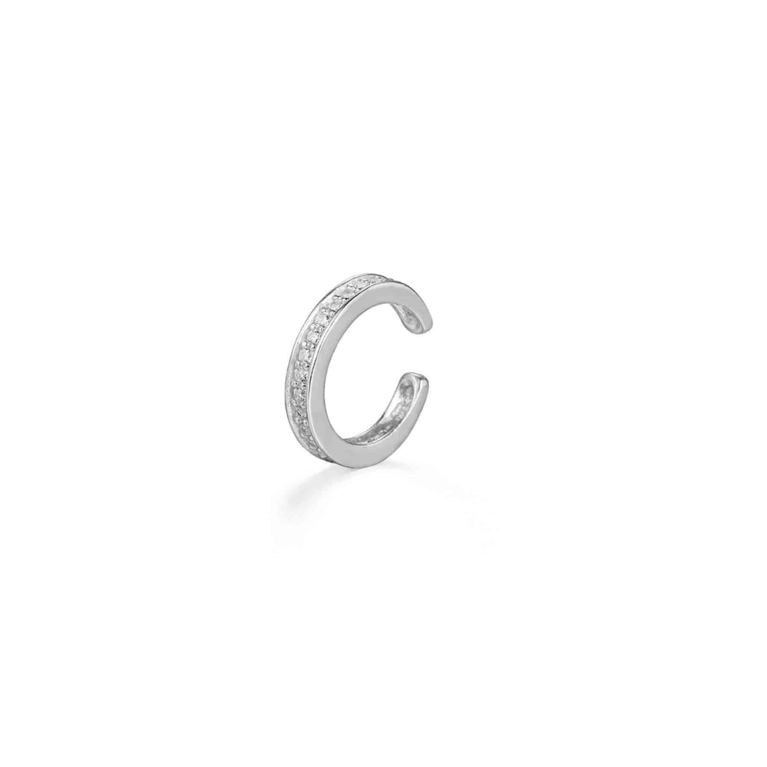 Stříbrný ear cuff se zirkony