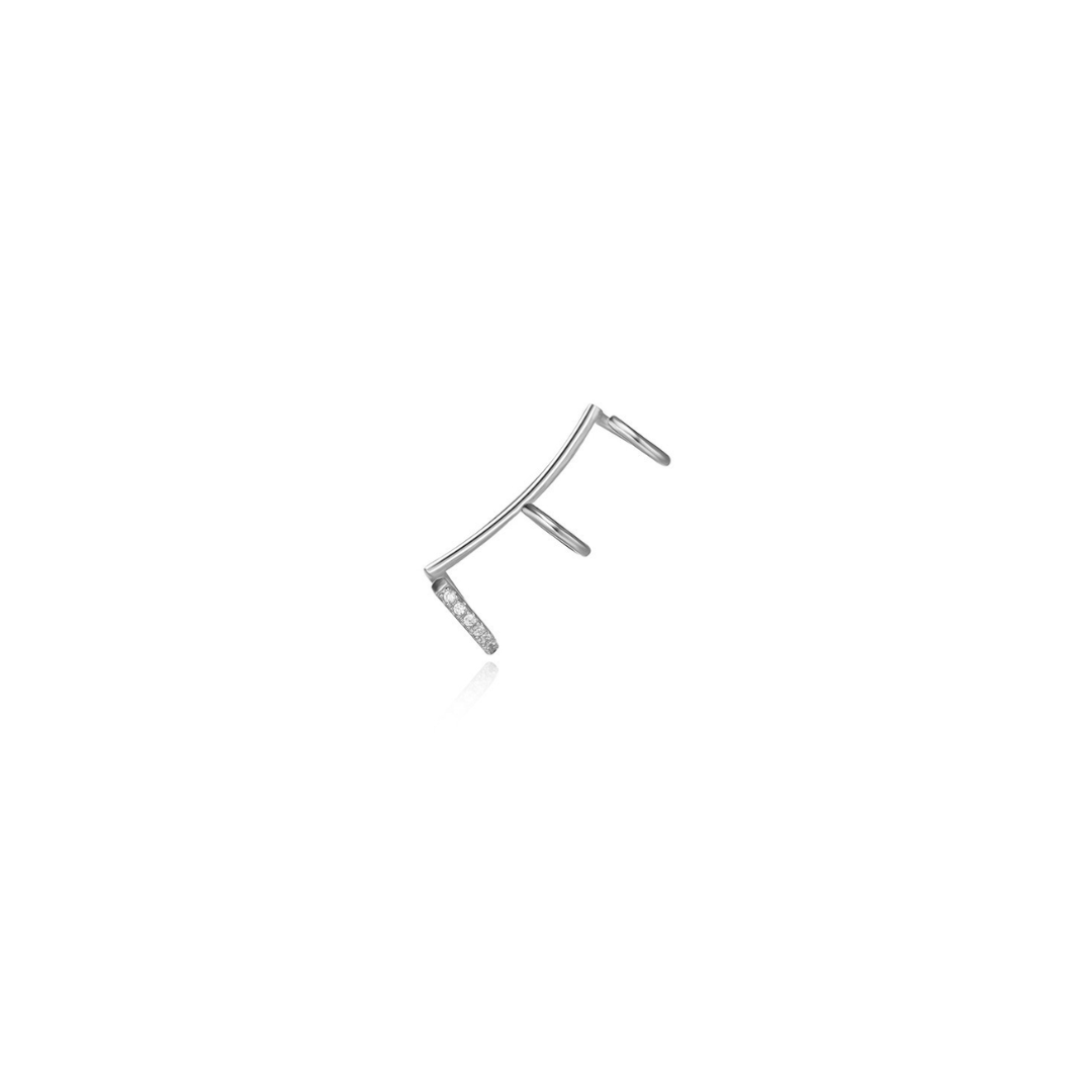 Stříbrný ear cuff trojitý
