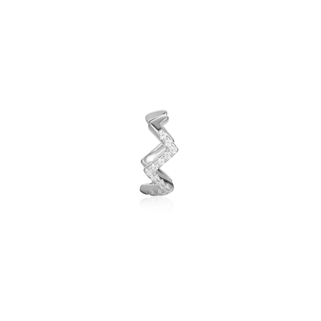 Zigzag Earcuff - Rhodium Silve