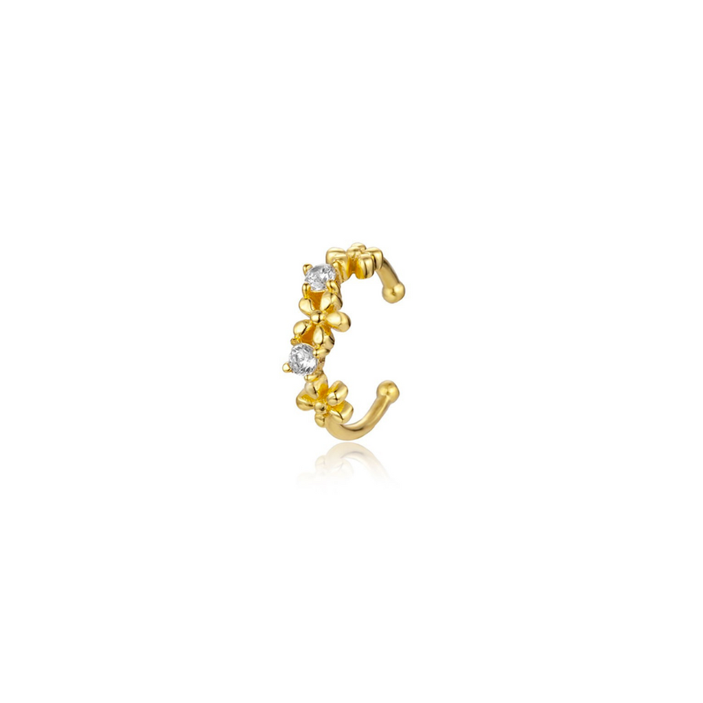 Zlatý ear cuff se zirkony