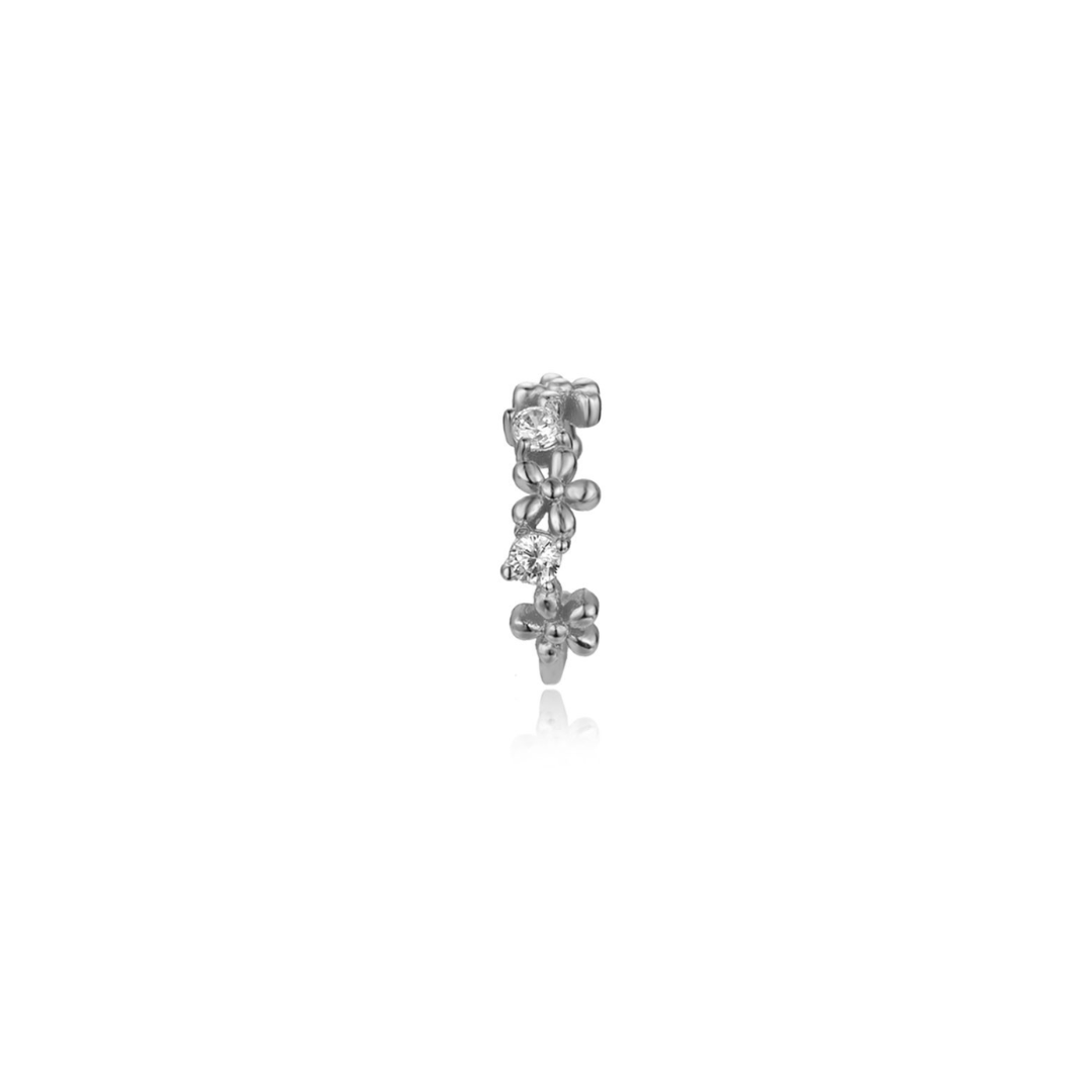 Stříbrný ear cuff květ