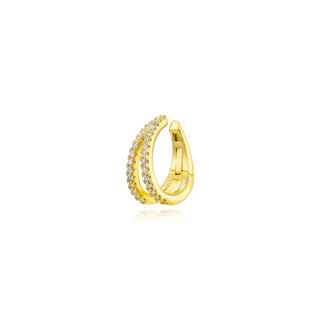 Zlatý ear cuff se zirkony