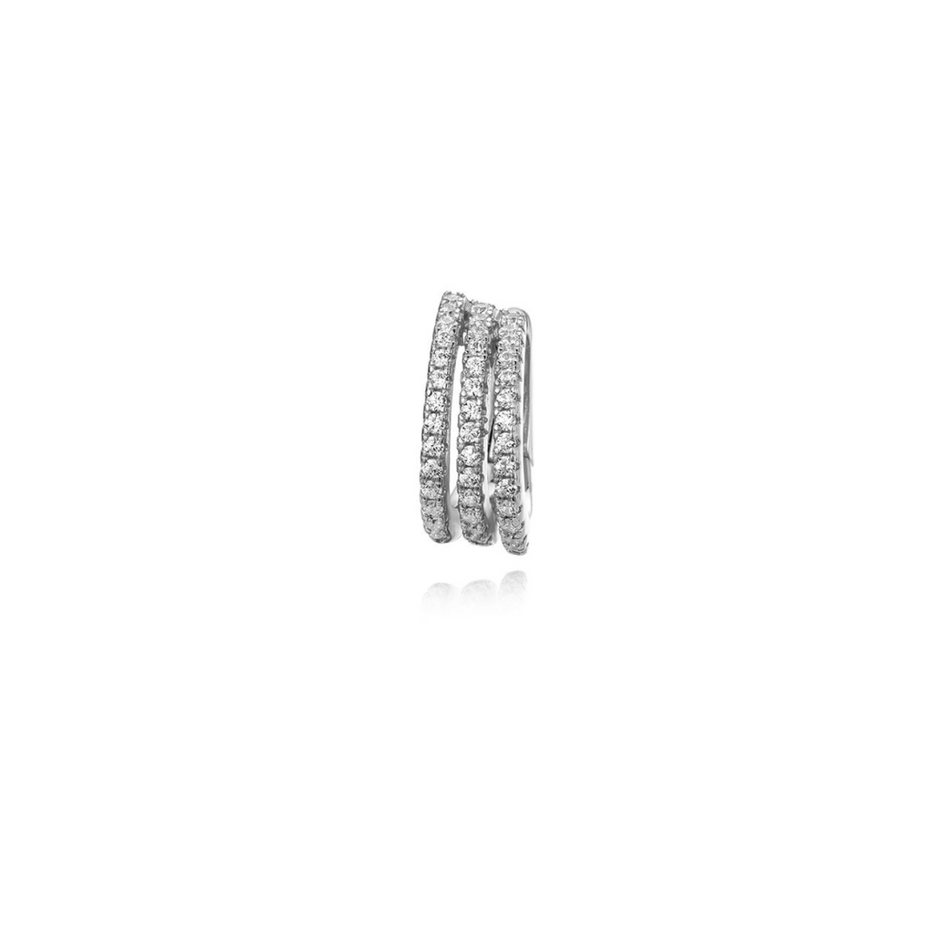 Stříbrný ear cuff se zirkony