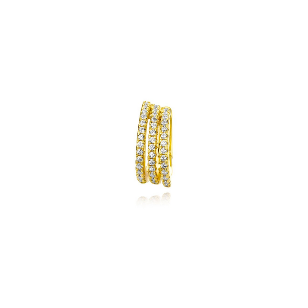 Zlatý ear cuff se zirkony