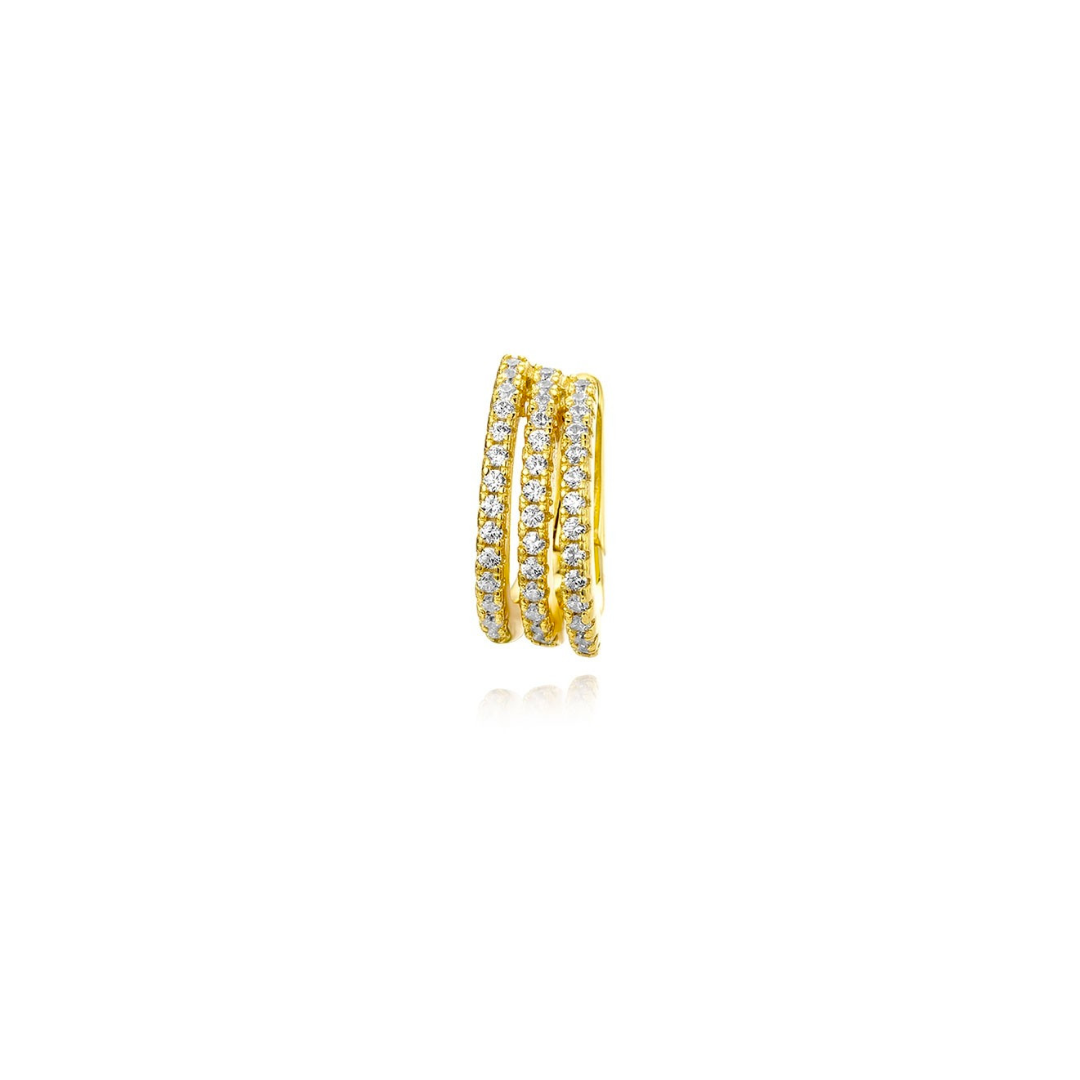 Zlatý ear cuff se zirkony