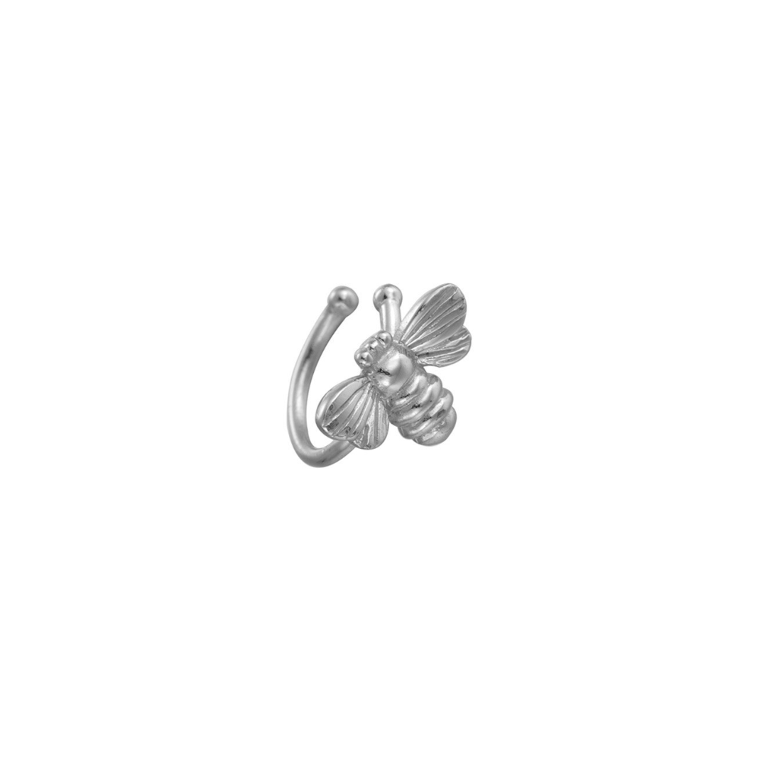 Stříbrný ear cuff včela