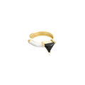 Bílý ear cuff s černým zirkonem