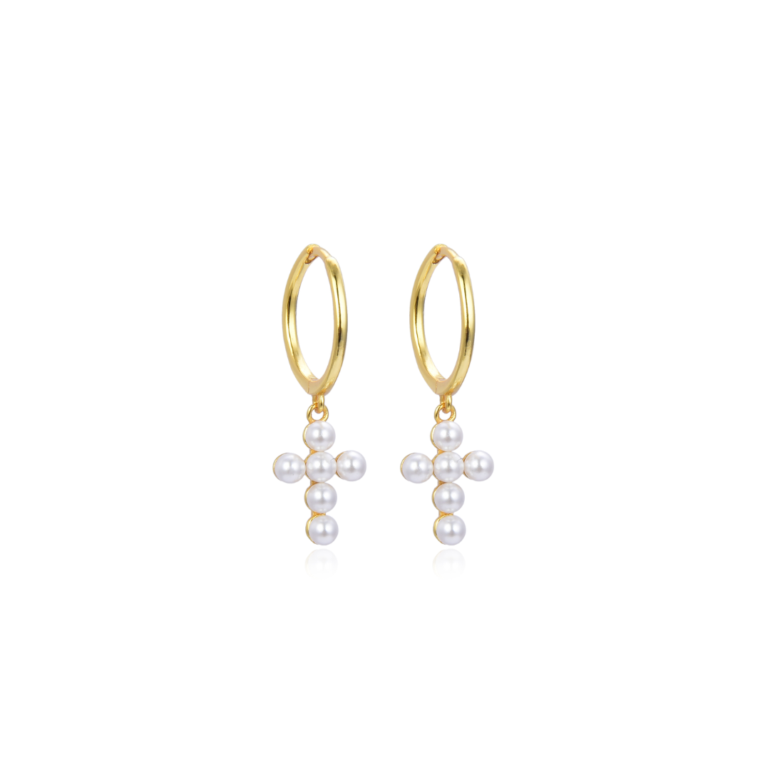 Pearl Earrings- Gold Plated and Rhodium Silver