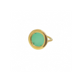 Round Ring -Green Onyx - Gold Plated