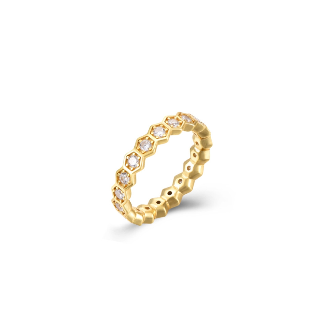 Zlatý prsten se zirkony
