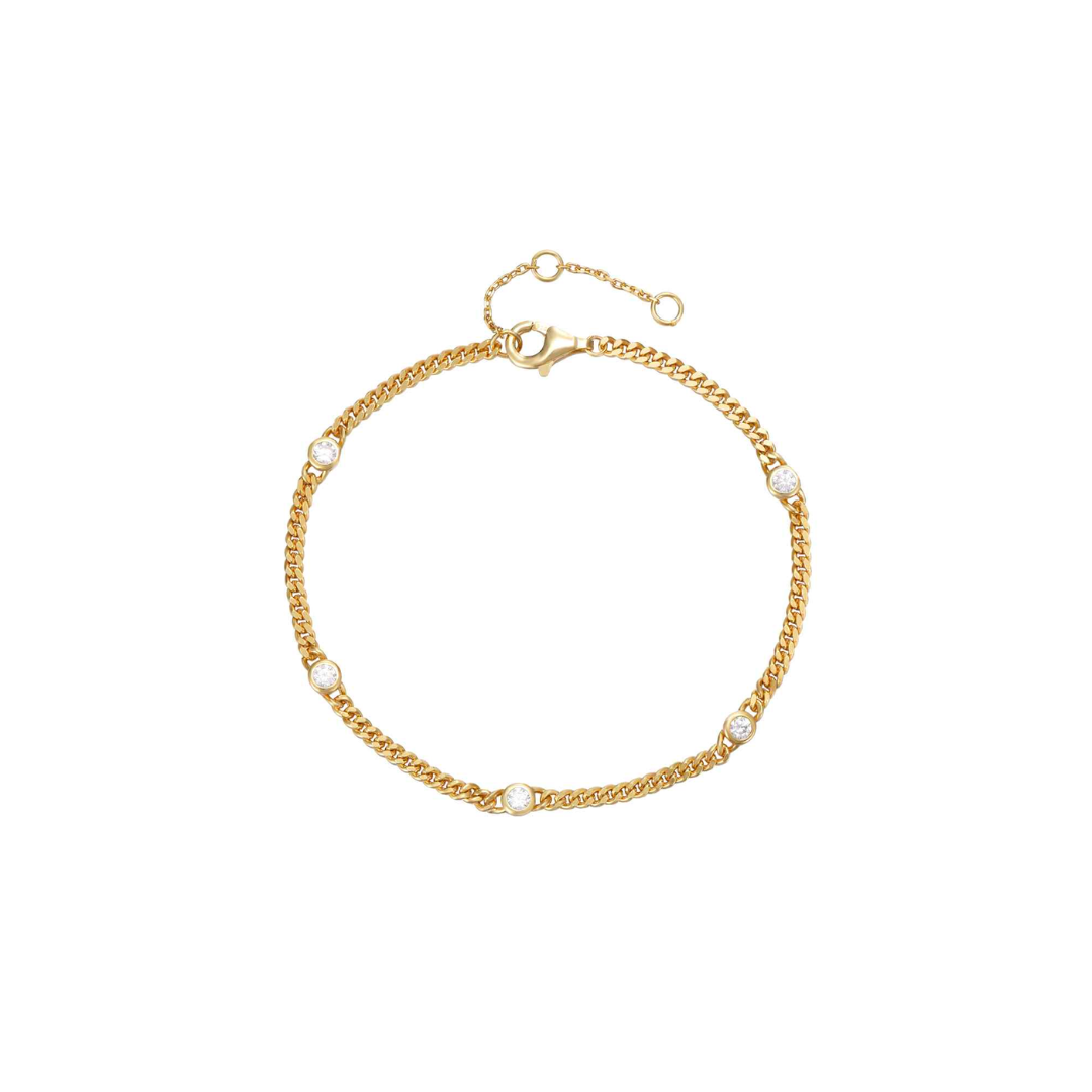Zirconia Bracelet -Gold Plated and Rhodium Plated