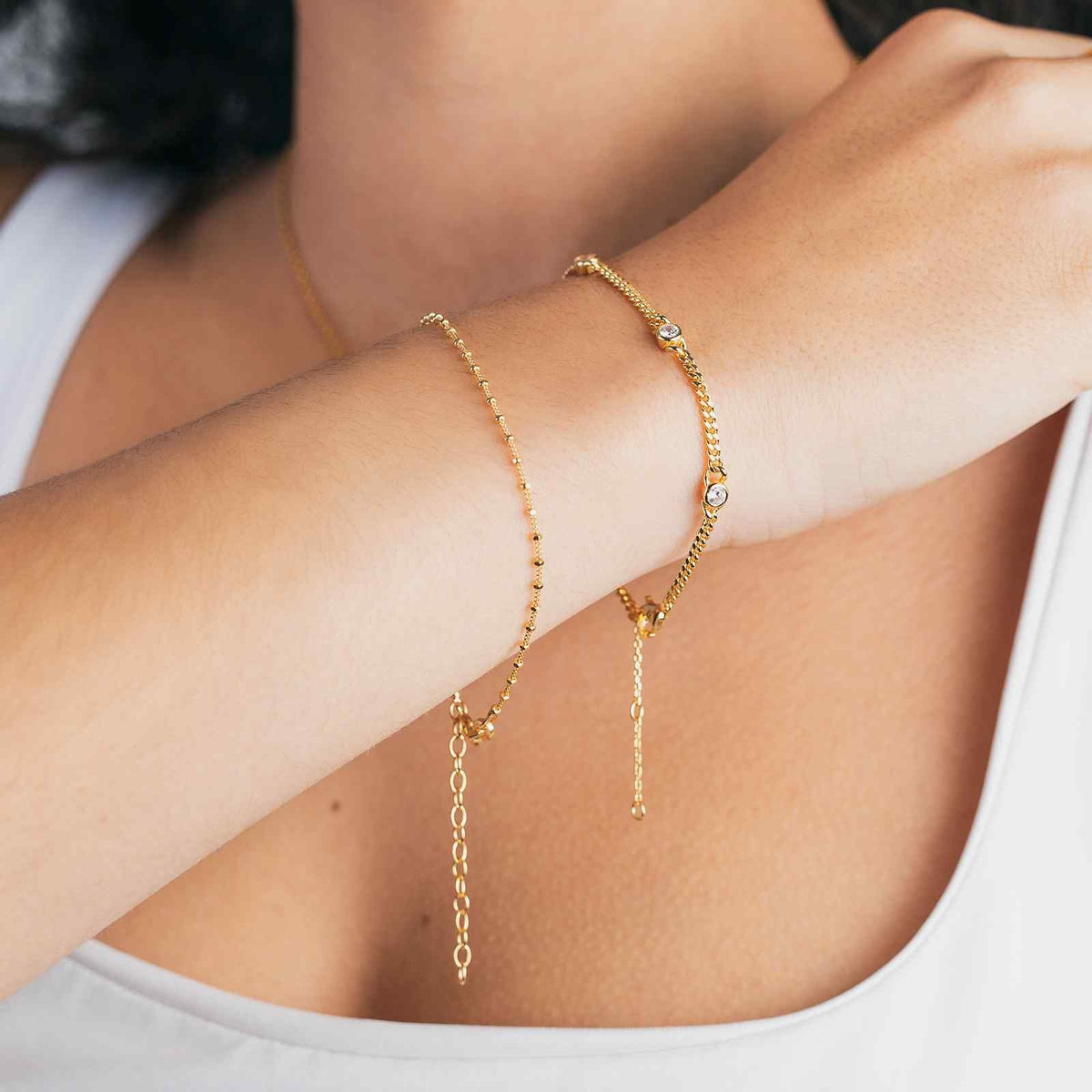 Zirconia Bracelet -Gold Plated and Rhodium Plated