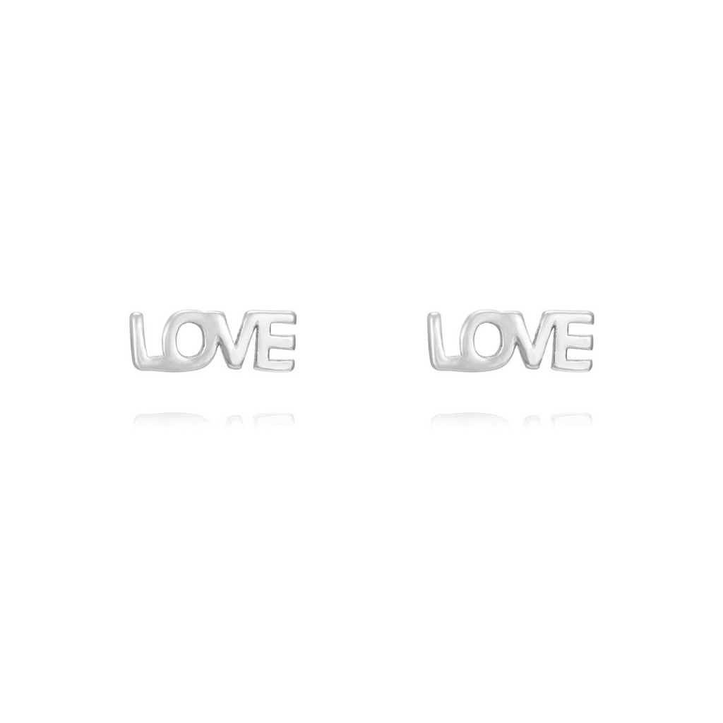 Stříbrné náušnice Love