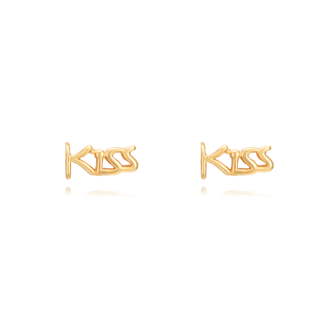Zlaté náušnice KISS