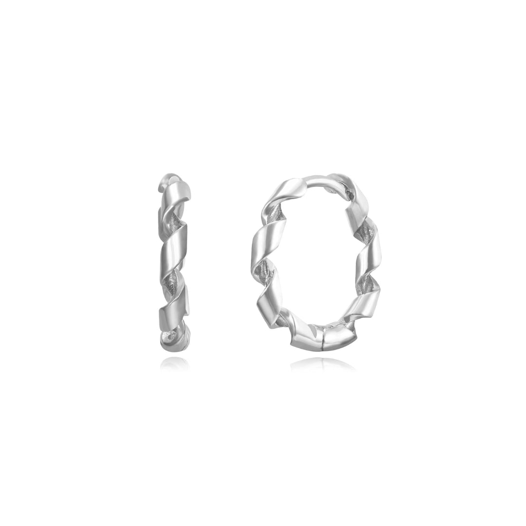 Stříbrné točené kruhové náušnice 19 mm