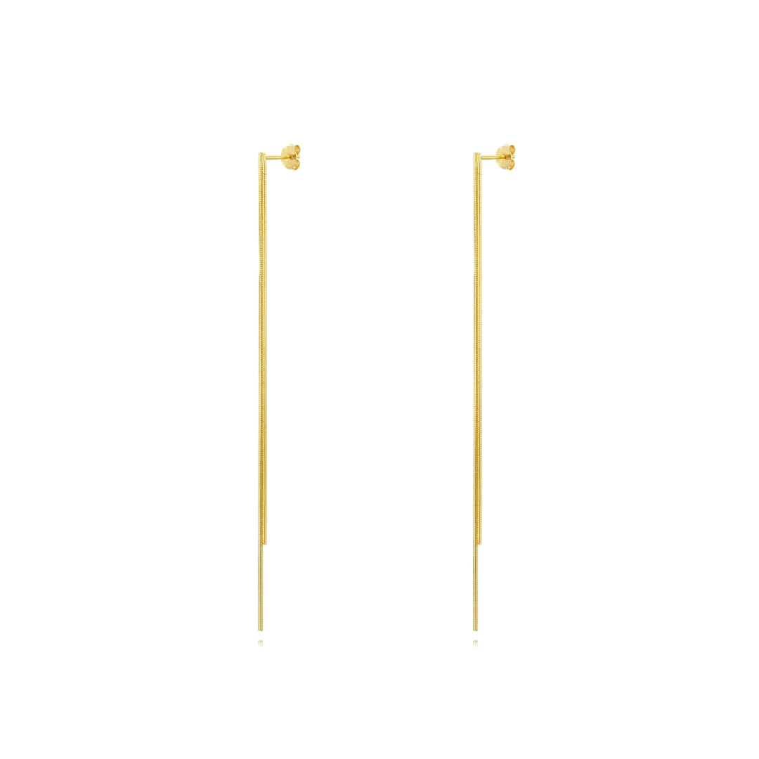Earrings Chain - 10,5 cm - Gold Plated and Rhodium Silver