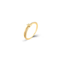 Knot Ring - Zirconia - Silver Gold Plated and Rhodium Silver
