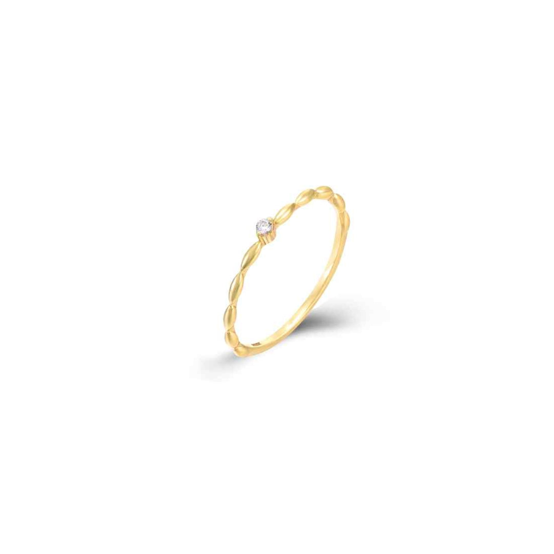 Zirconia Silver Ring - Silver Gold Plated and Rhodium Silver