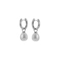 Silver Earrings with Big Pearl