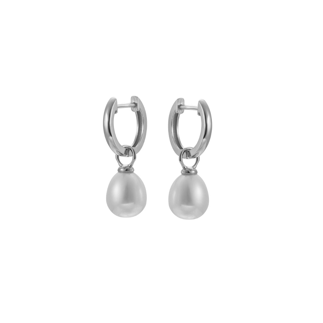 Silver Earrings with Big Pearl