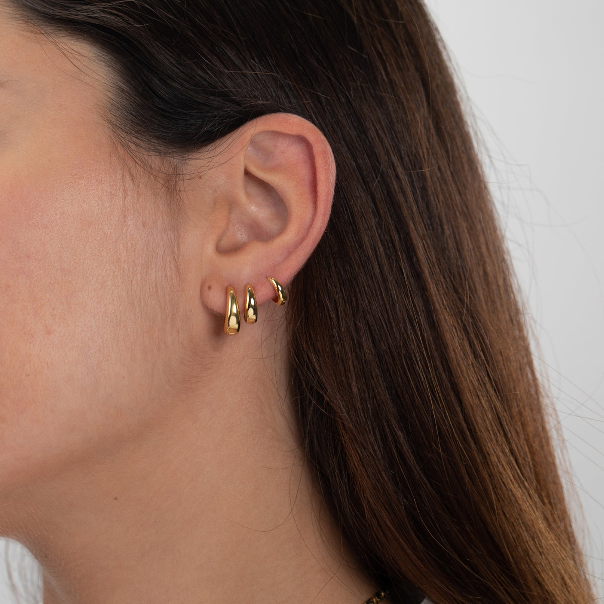 Oval Hoop Earrings -Gold Plated and Rhodium