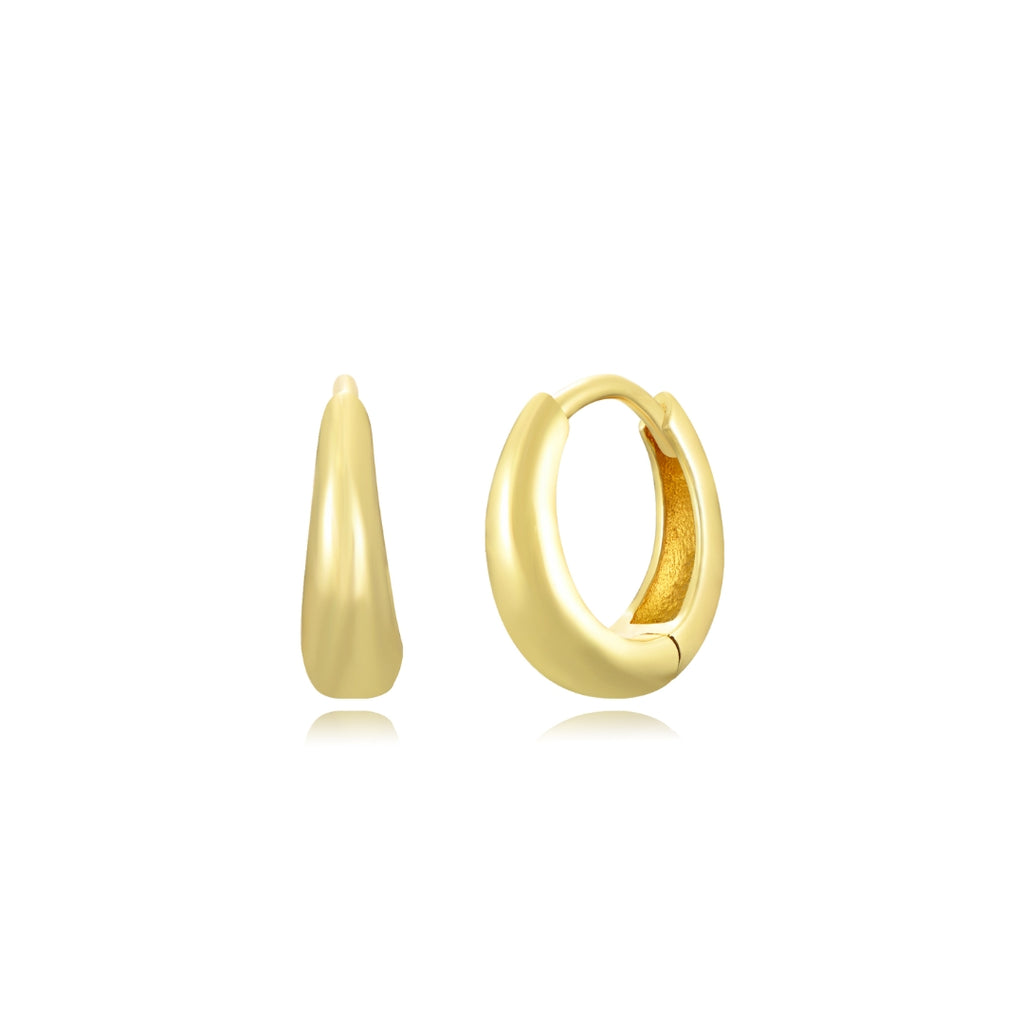 Oval Hoop Earrings -Gold Plated and Rhodium