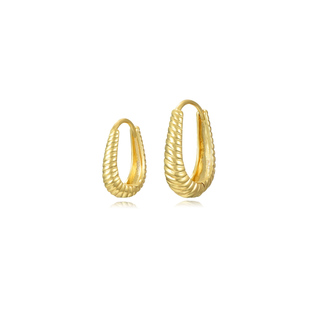 Rectangle Earrings - 13*16mm - Gold Plated Silver and Rhodium Silver