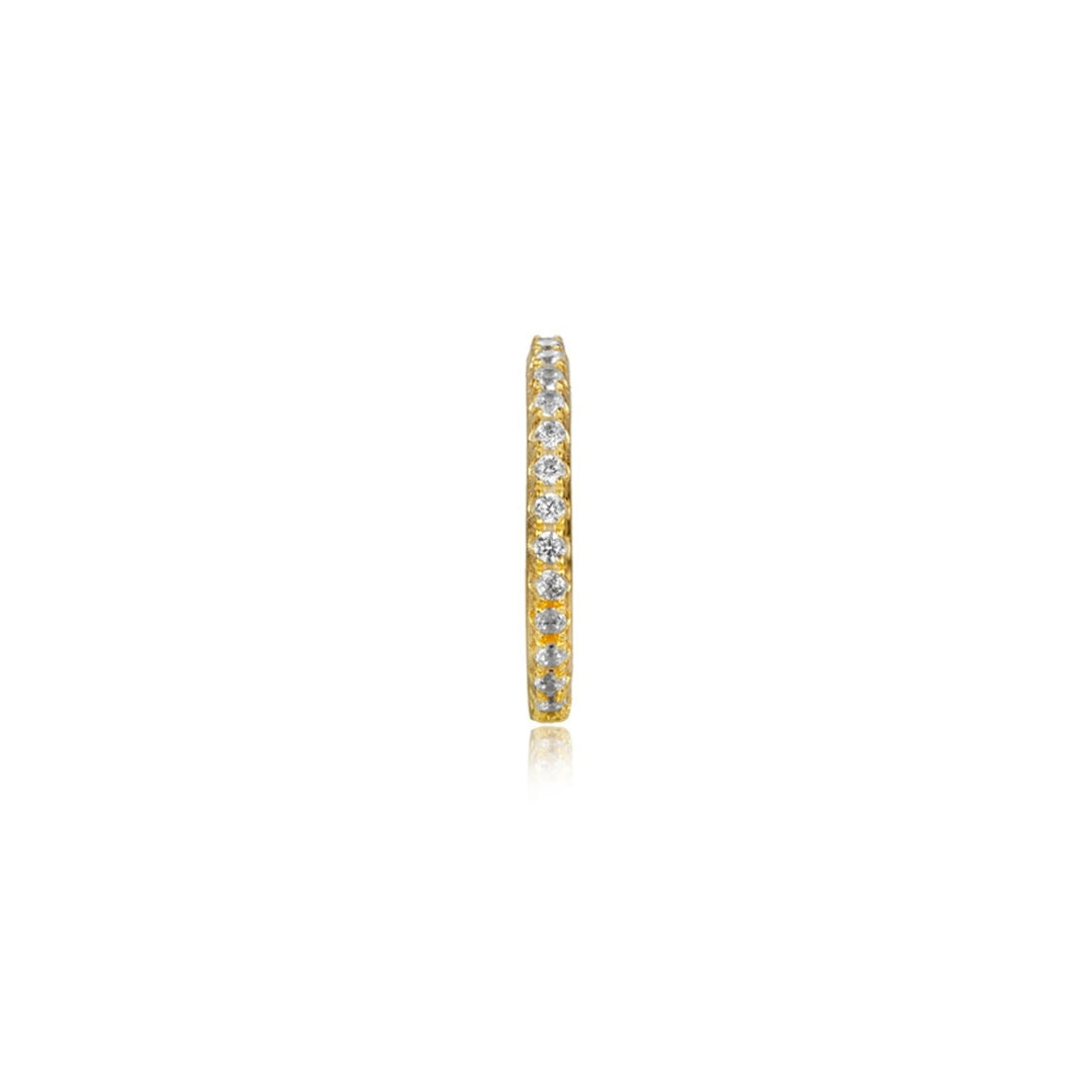 Pozlacený ear cuff s bílými zirkony