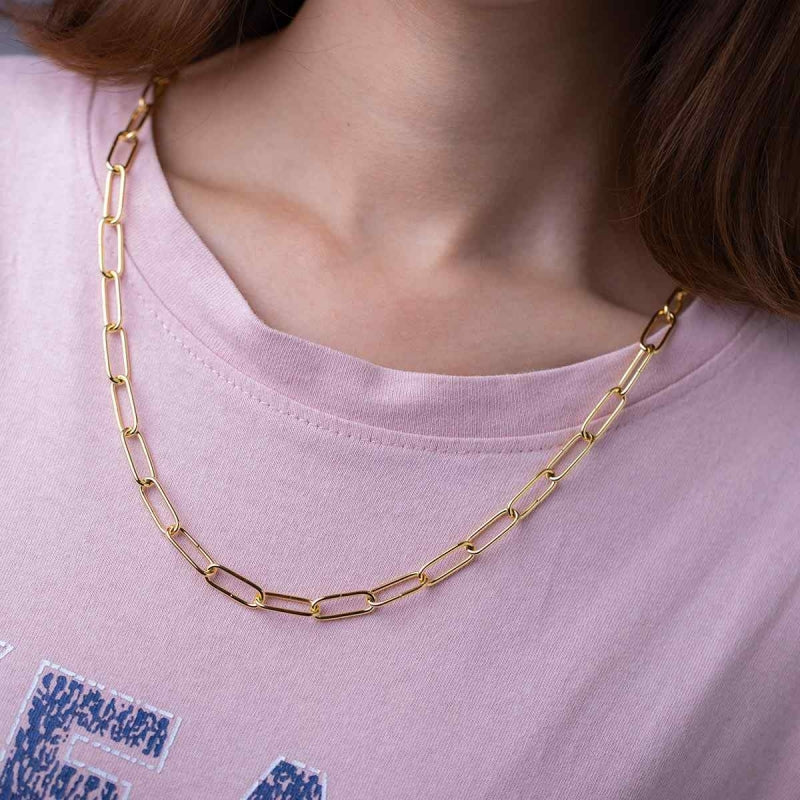 Necklace Steel - Link 7*18mm - 60cm - Gold Color
