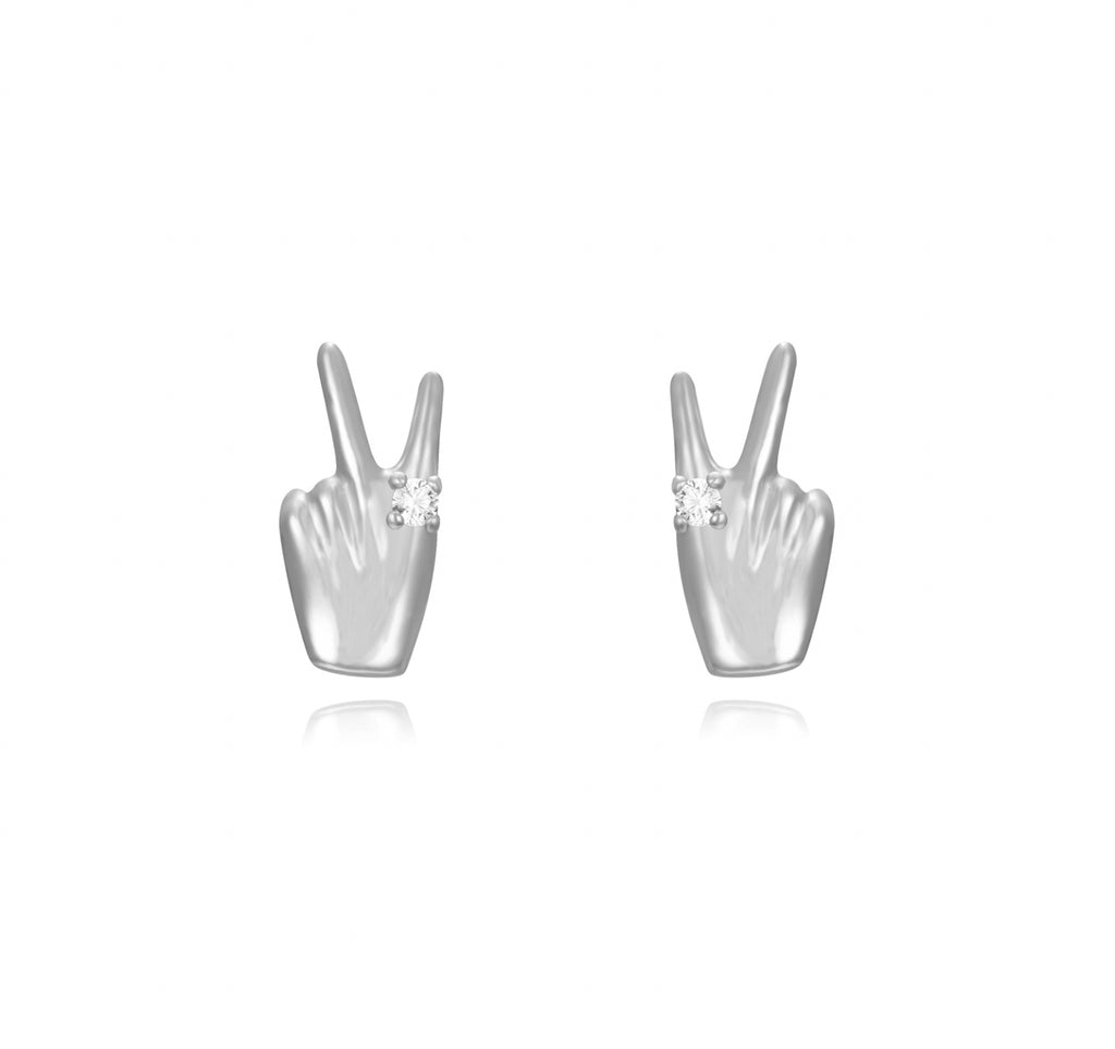 Stříbrné náušnice peace