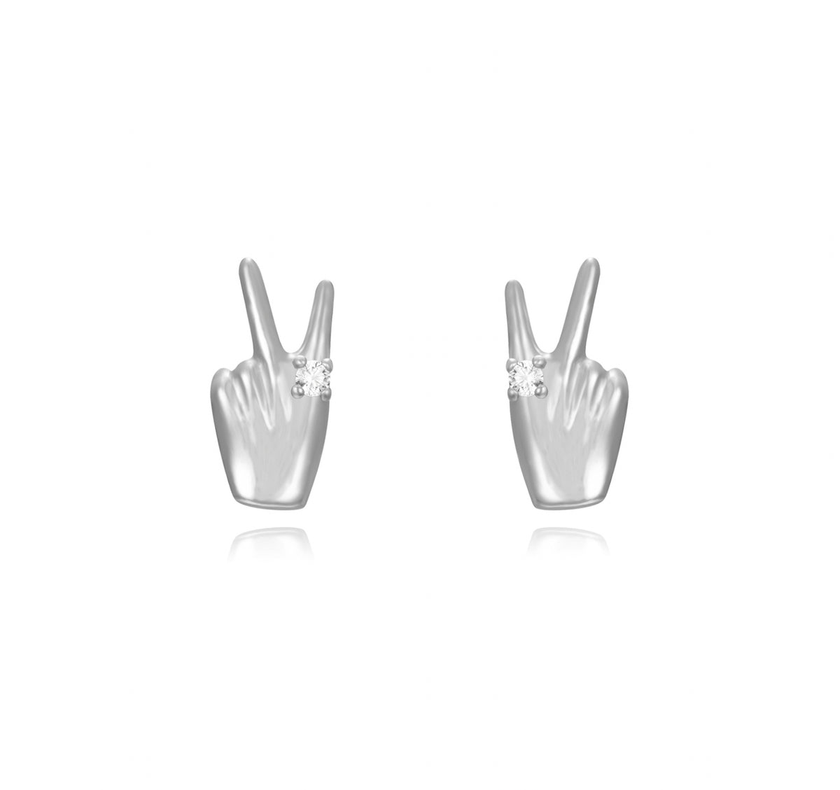 Stříbrné náušnice peace