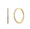 Zlaté náušnice s bílými zirkony 27 mm