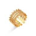 Steel Ring - Open Crown - Gold color and Steel Color
