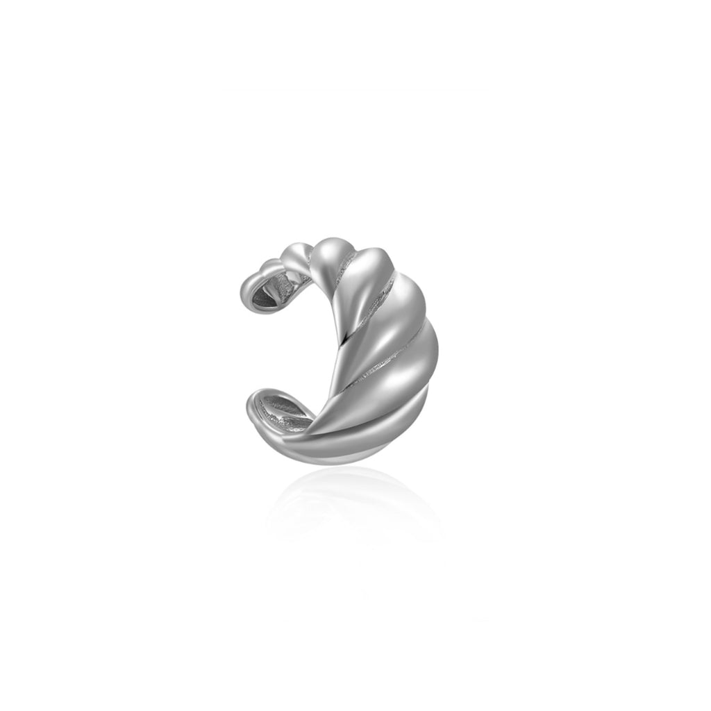 Stříbrný proplétaný ear cuff
