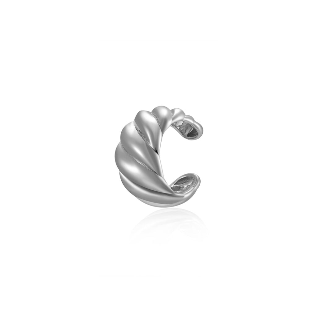 Stříbrný proplétaný ear cuff