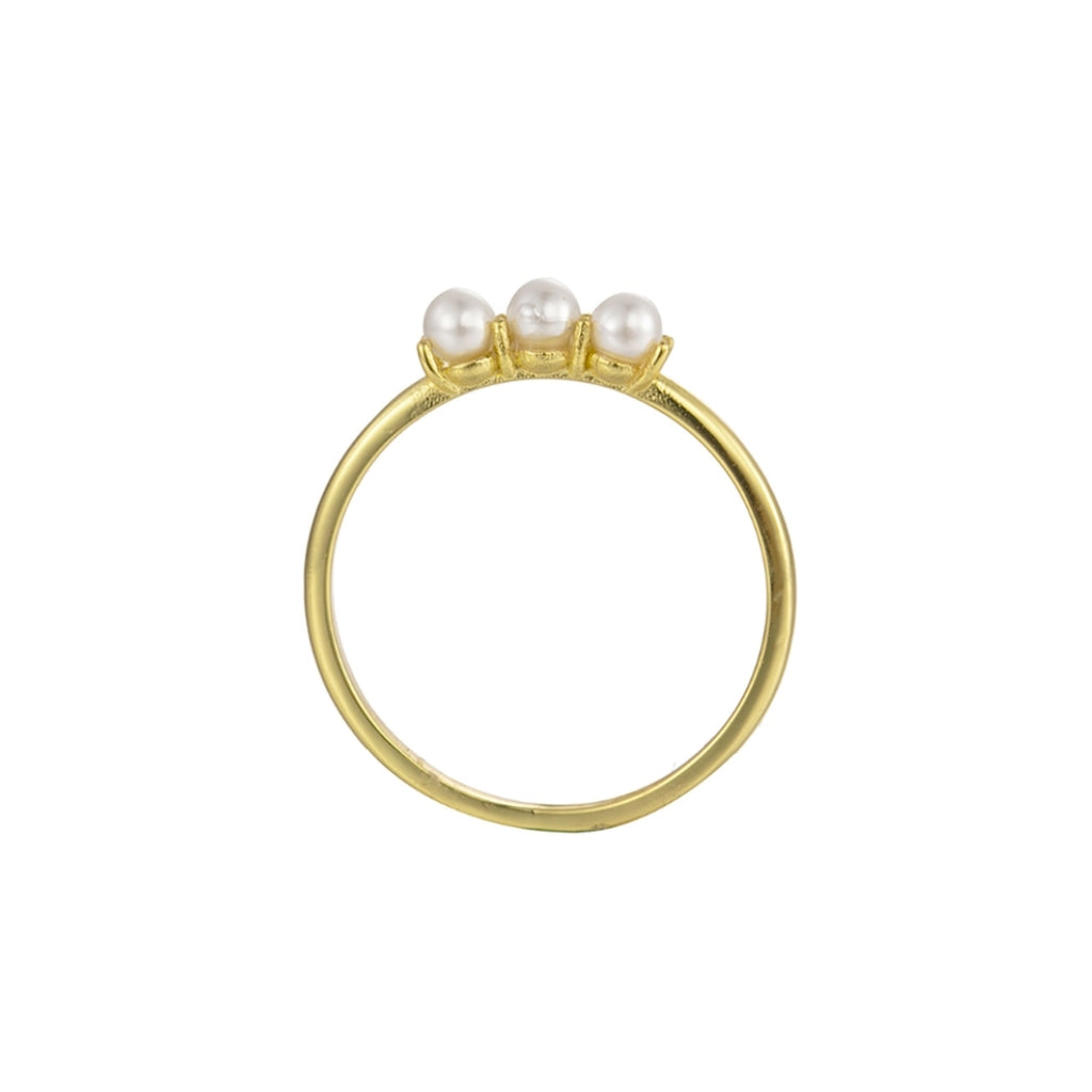 Pearl  Ring - Silver Gold Plated-Silver Rhodium