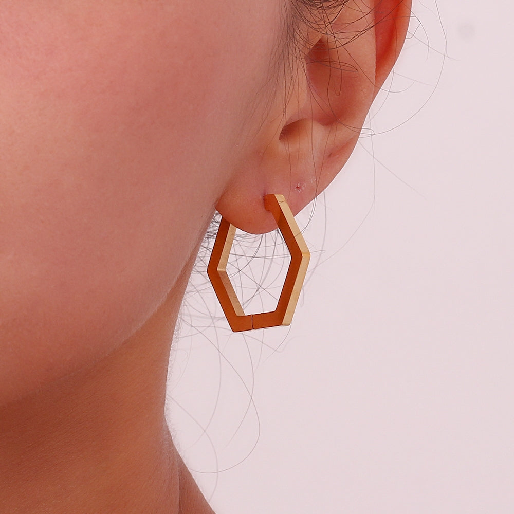 Zlaté náušnice hexagon
